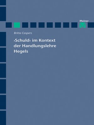 cover image of 'Schuld' im Kontext der Handlungslehre Hegels